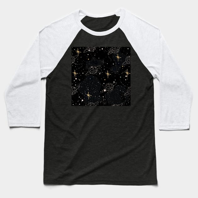 Sky full of Planets Baseball T-Shirt by KristinaStellar 